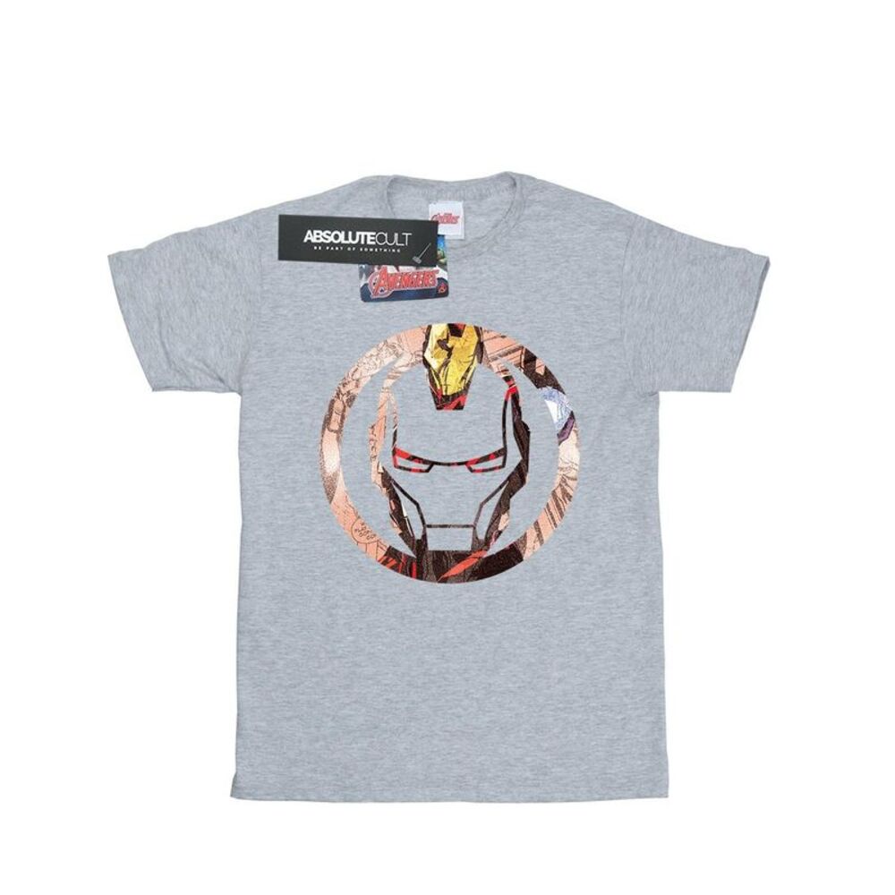 Iron Man Unisex Adult Montage T-Shirt / Sports Grey